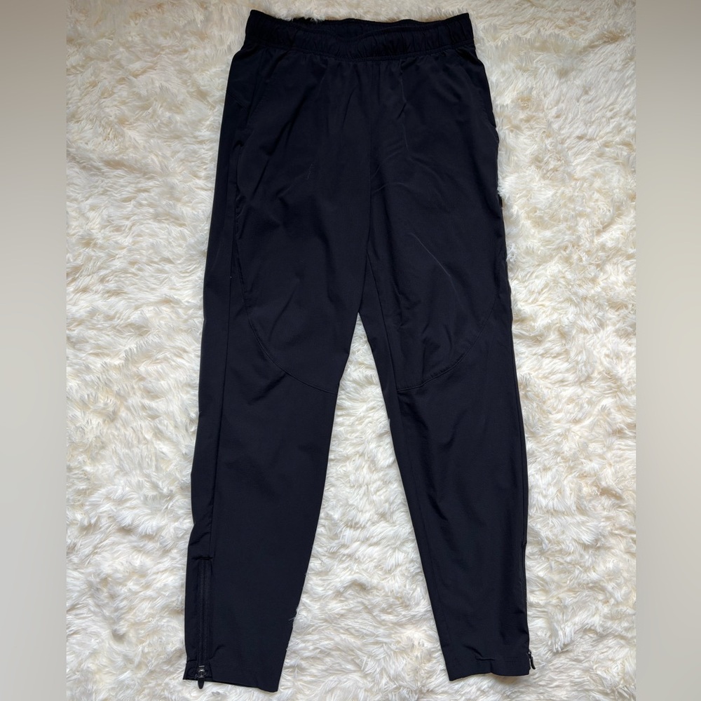 Tek Gear Black Athletic Jogger Pants Ankle Zip Stretch Size S